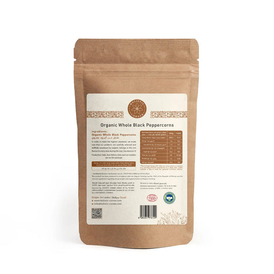 Holistic Corner Organic Black Peppercorns 85g
