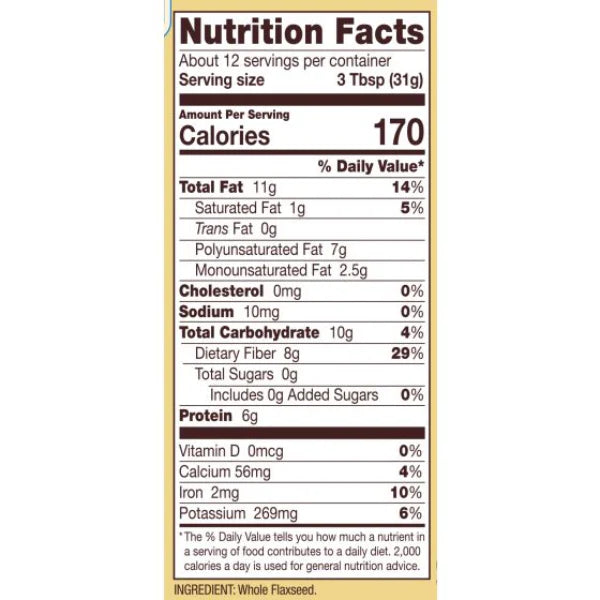 Gluten Free Whole Brown Flaxseeds (368g)