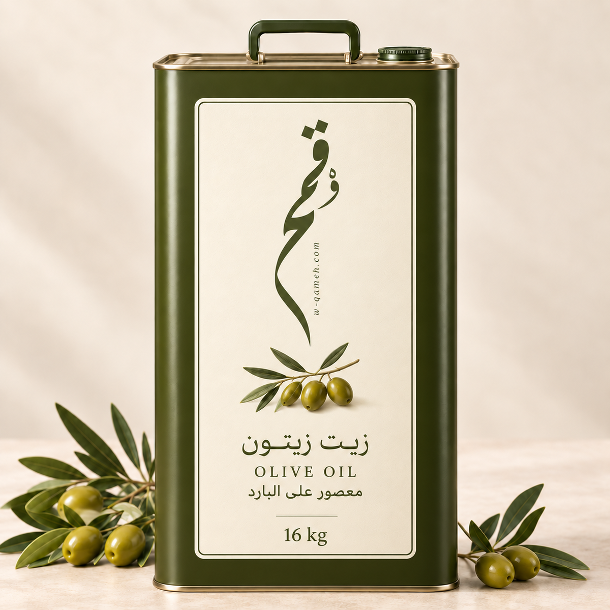 Waqmeh Olive Oil Tin 16 kg / 17 L, cold-pressed